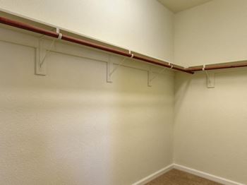 Large, expansive closets in primary bedroom